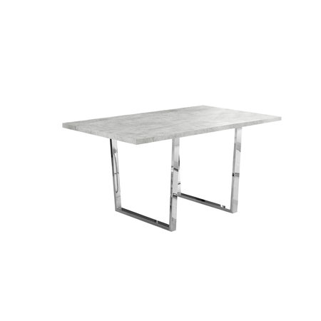 MONARCH SPECIALTIES Dining Table - 36"X 60" / Grey Cement / Chrome Metal I 1119